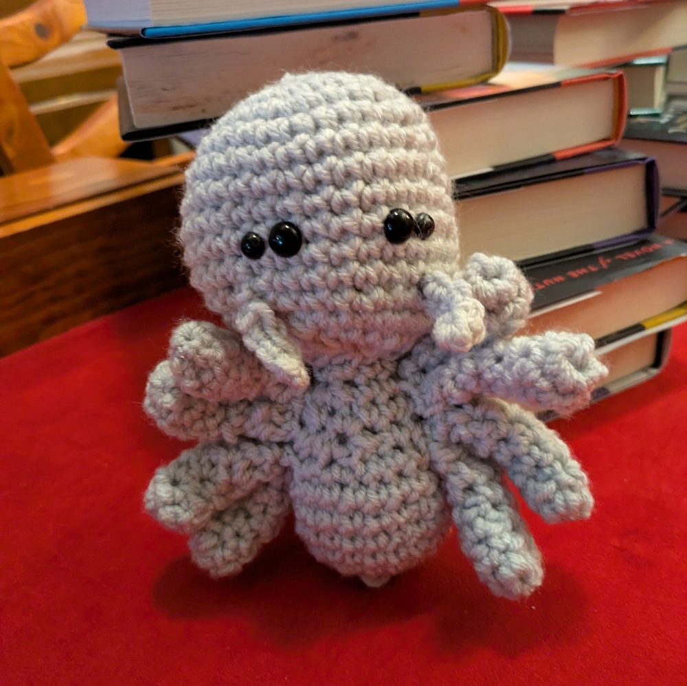 Hand Made Gray Crocheted Spider Plush